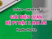 Giải biện luận hệ phương trình bậc nhất 2 ẩn theo tham...